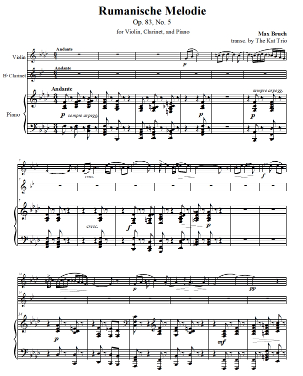 Bruch Op.83 No.5 Score